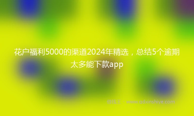 花户福利5000的渠道2024年精选，总结5个逾期太多能下款app