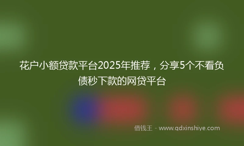 花户小额贷款平台2025年推荐，分享5个不看负债秒下款的网贷平台