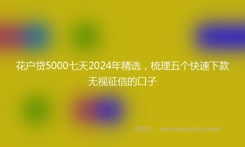 花户贷5000七天2024年精选，梳理五个快速下款无视征信的口子