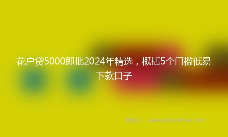 花户贷5000即批2024年精选，概括5个门槛低易下款口子