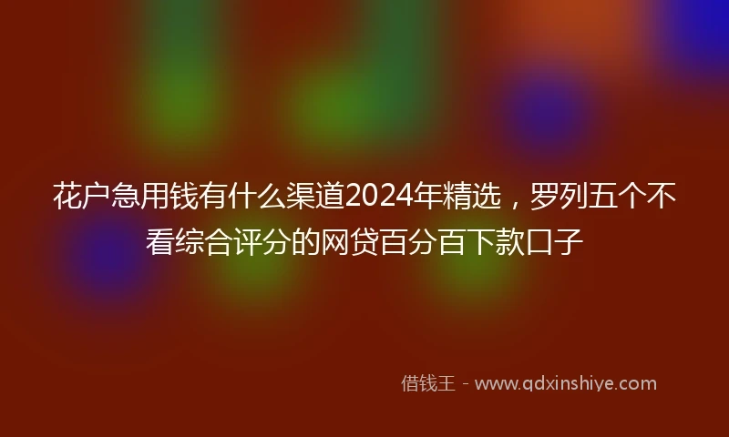 花户急用钱有什么渠道2024年精选,罗列五个不看综合评分的网贷百分百下款口子