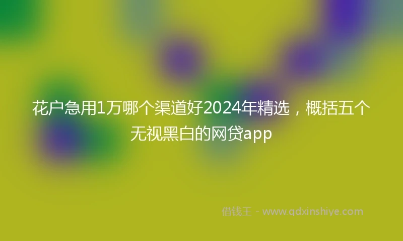 花户急用1万哪个渠道好2024年精选，概括五个无视黑白的网贷app