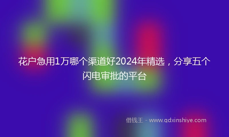 花户急用1万哪个渠道好2024年精选，分享五个闪电审批的平台