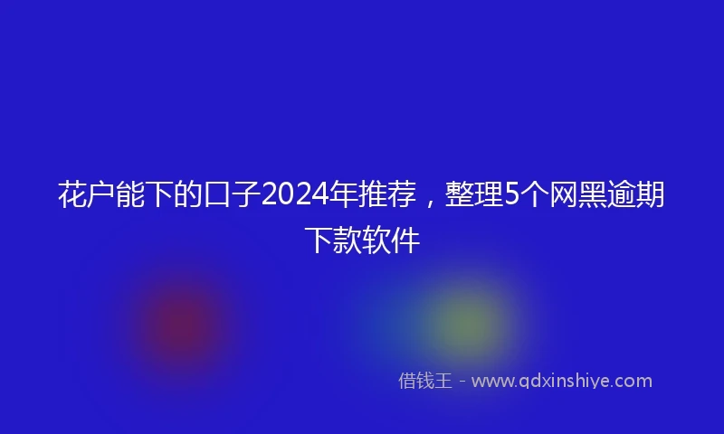 花户能下的口子2024年推荐，整理5个网黑逾期下款软件