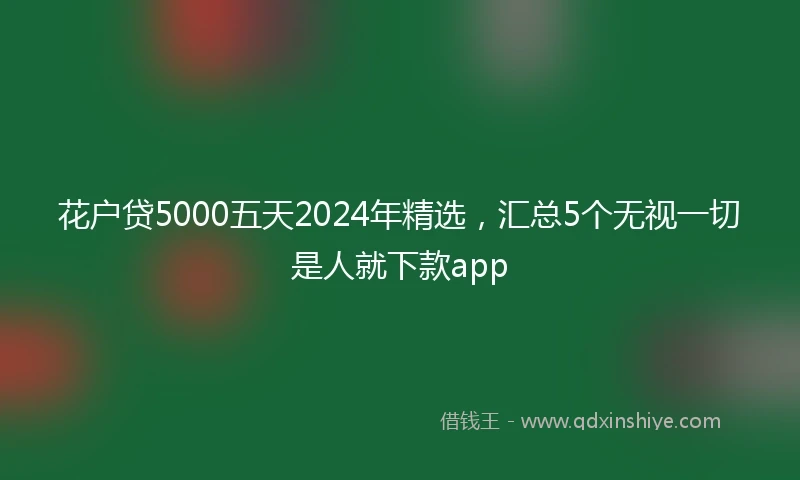 花户贷5000五天2024年精选，汇总5个无视一切是人就下款app