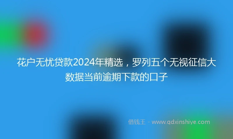 花户无忧贷款2024年精选，罗列五个无视征信大数据当前逾期下款的口子