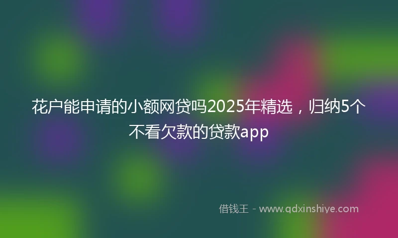 花户能申请的小额网贷吗2025年精选，归纳5个不看欠款的贷款app