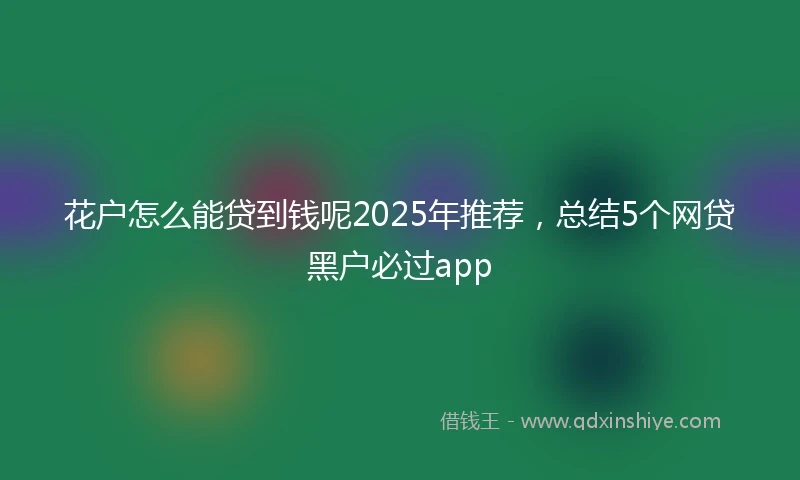 花户怎么能贷到钱呢2025年推荐，总结5个网贷黑户必过app