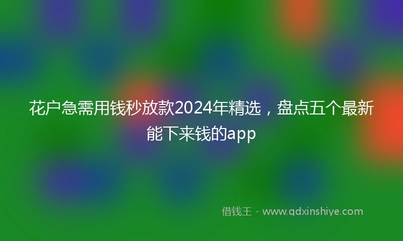 花户急需用钱秒放款2024年精选，盘点五个最新能下来钱的app