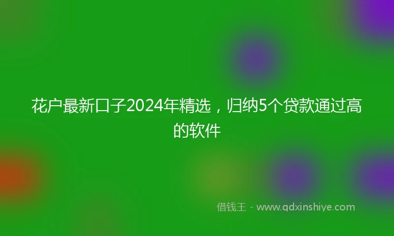 花户最新口子2024年精选，归纳5个贷款通过高的软件