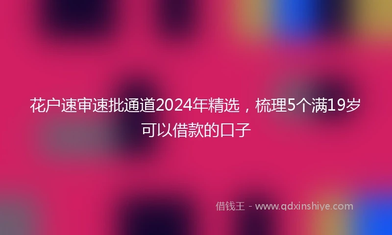 花户速审速批通道2024年精选，梳理5个满19岁可以借款的口子