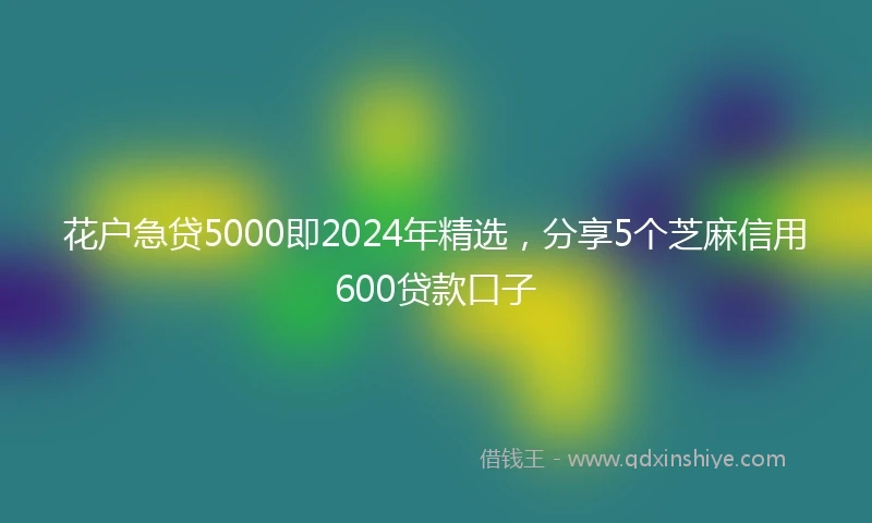 花户急贷5000即2024年精选，分享5个芝麻信用600贷款口子