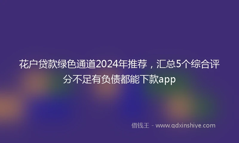 花户贷款绿色通道2024年推荐，汇总5个综合评分不足有负债都能下款app