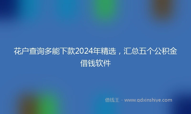 花户查询多能下款2024年精选，汇总五个公积金借钱软件