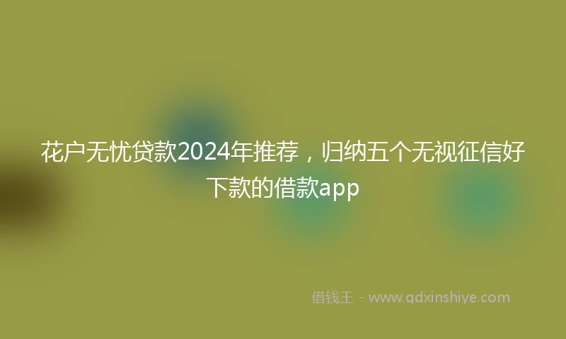 花户无忧贷款2024年推荐，归纳五个无视征信好下款的借款app