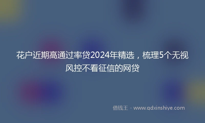 花户近期高通过率贷2024年精选，梳理5个无视风控不看征信的网贷