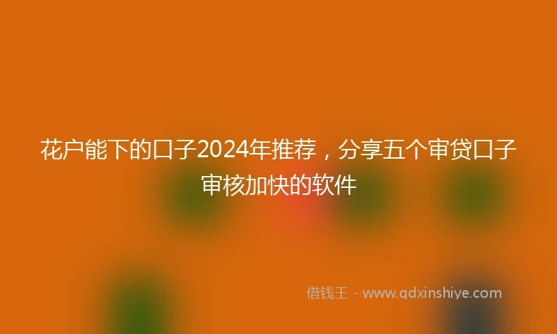 花户能下的口子2024年推荐，分享五个审贷口子审核加快的软件