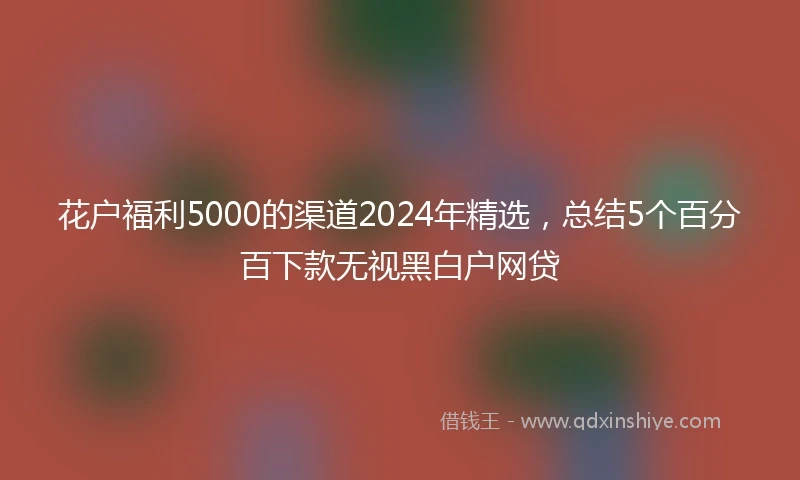 花户福利5000的渠道2024年精选，总结5个百分百下款无视黑白户网贷