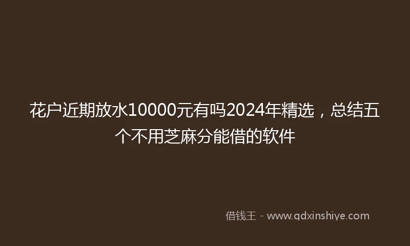 花户近期放水10000元有吗2024年精选，总结五个不用芝麻分能借的软件