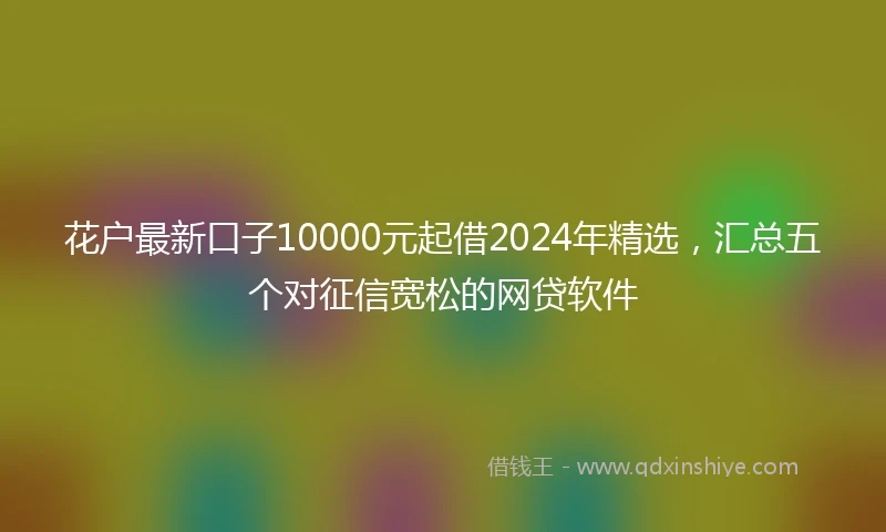 花户最新口子10000元起借2024年精选，汇总五个对征信宽松的网贷软件