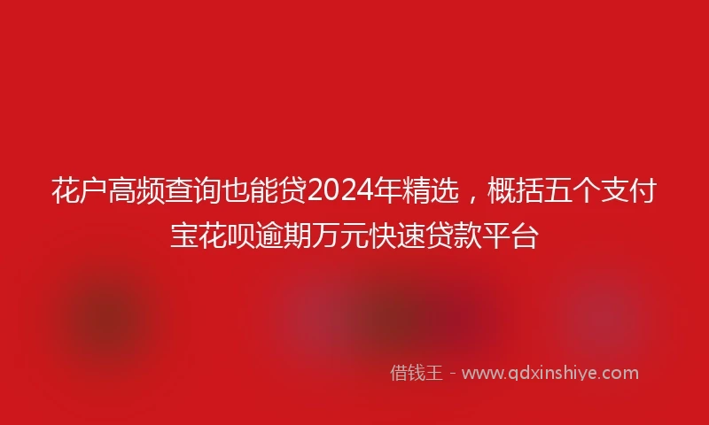 花户高频查询也能贷2024年精选，概括五个支付宝花呗逾期万元快速贷款平台