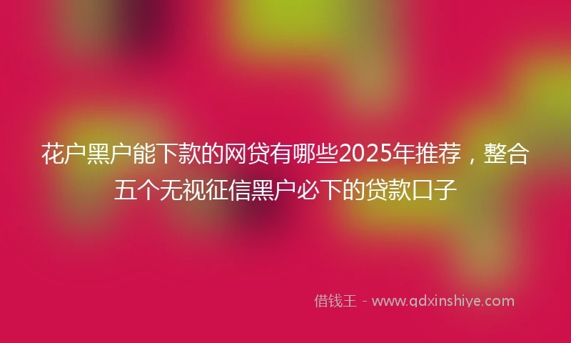 花户黑户能下款的网贷有哪些2025年推荐，整合五个无视征信黑户必下的贷款口子
