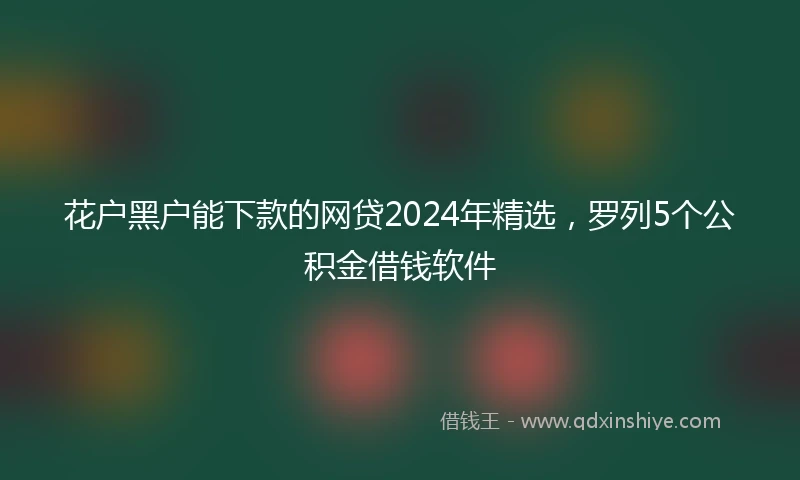 花户黑户能下款的网贷2024年精选，罗列5个公积金借钱软件