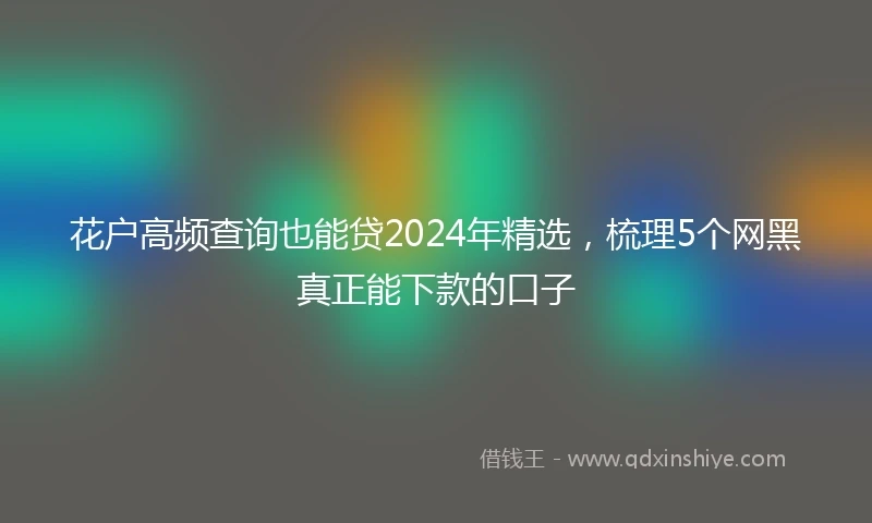 花户高频查询也能贷2024年精选，梳理5个网黑真正能下款的口子