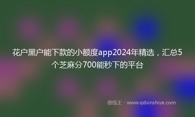 花户黑户能下款的小额度app2024年精选，汇总5个芝麻分700能秒下的平台