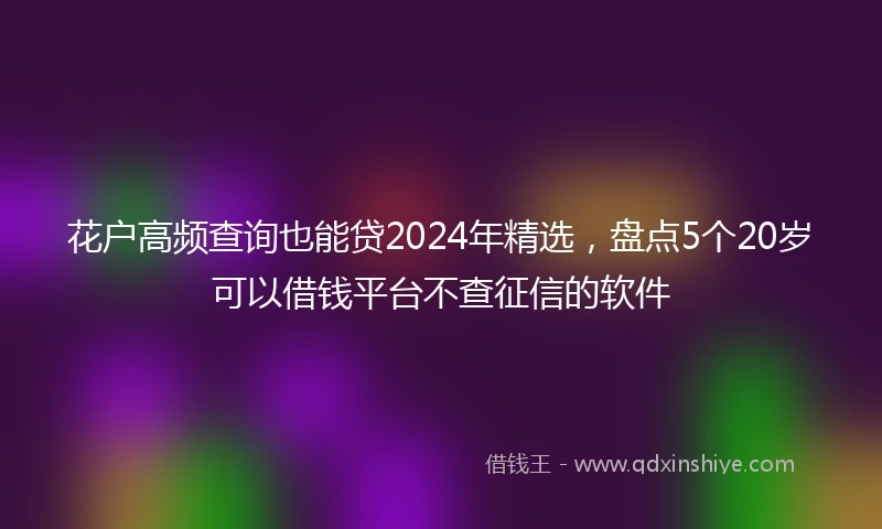 花户高频查询也能贷2024年精选，盘点5个20岁可以借钱平台不查征信的软件