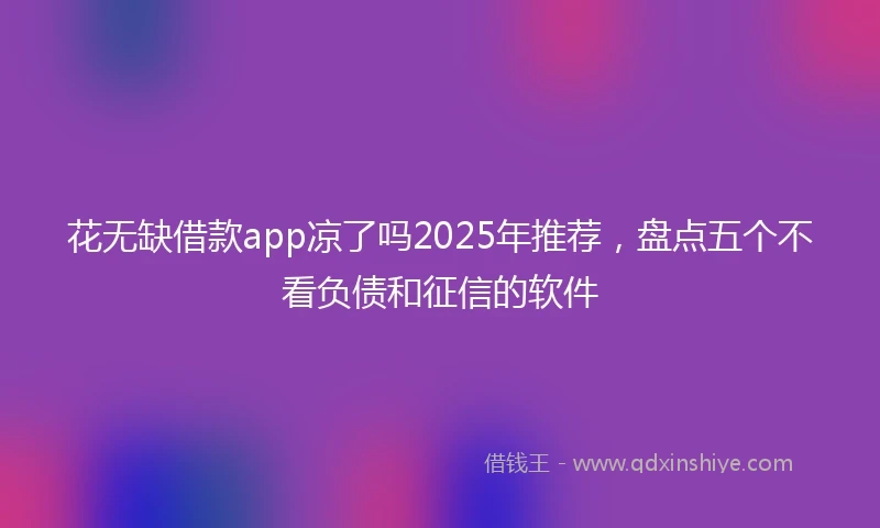 花无缺借款app凉了吗2025年推荐，盘点五个不看负债和征信的软件