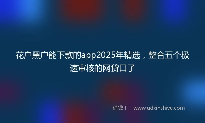 花户黑户能下款的app2025年精选，整合五个极速审核的网贷口子