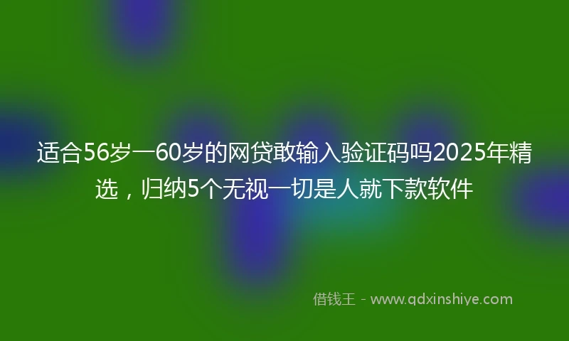 适合56岁一60岁的网贷敢输入验证码吗2025年精选，归纳5个无视一切是人就下款软件