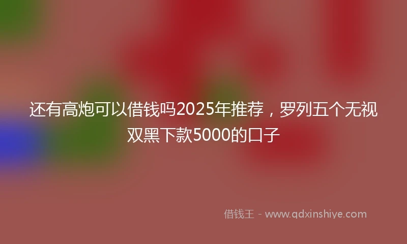 还有高炮可以借钱吗2025年推荐，罗列五个无视双黑下款5000的口子