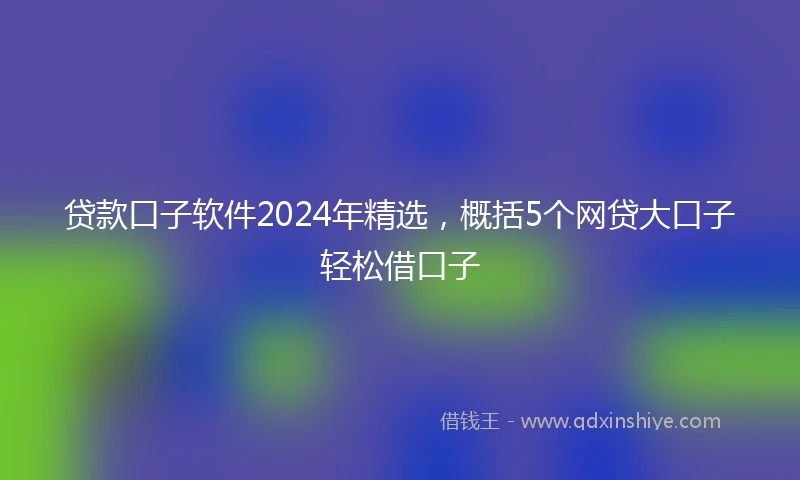 贷款口子软件2024年精选，概括5个网贷大口子轻松借口子