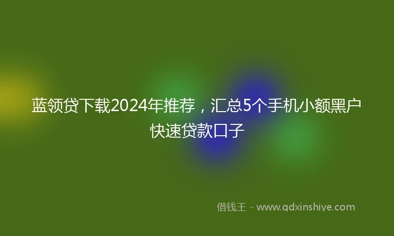 蓝领贷下载2024年推荐，汇总5个手机小额黑户快速贷款口子
