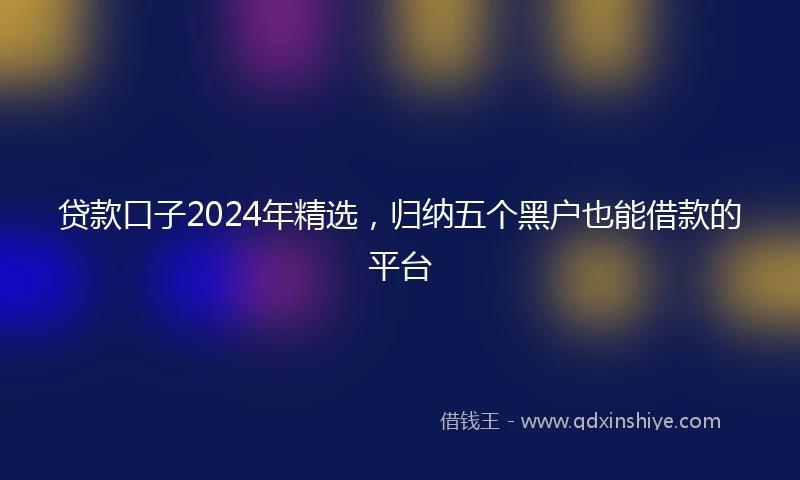贷款口子2024年精选，归纳五个黑户也能借款的平台