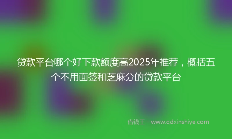 贷款平台哪个好下款额度高2025年推荐，概括五个不用面签和芝麻分的贷款平台