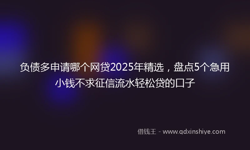 负债多申请哪个网贷2025年精选，盘点5个急用小钱不求征信流水轻松贷的口子