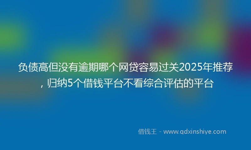 负债高但没有逾期哪个网贷容易过关2025年推荐，归纳5个借钱平台不看综合评估的平台