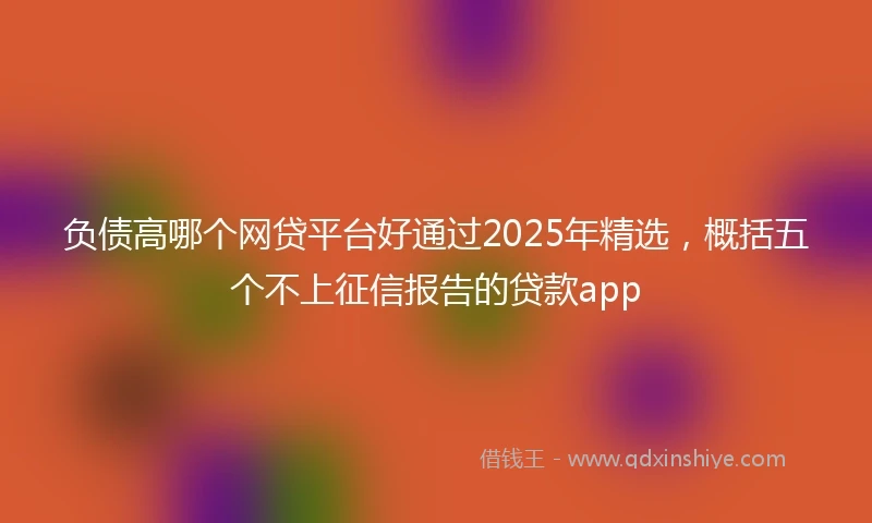 负债高哪个网贷平台好通过2025年精选，概括五个不上征信报告的贷款app