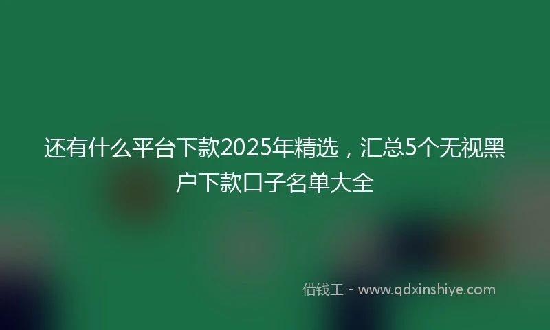 还有什么平台下款2025年精选，汇总5个无视黑户下款口子名单大全