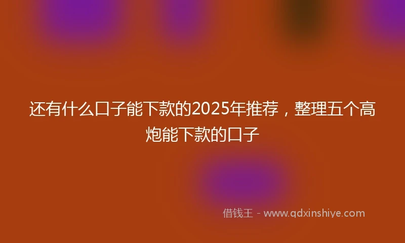 还有什么口子能下款的2025年推荐，整理五个高炮能下款的口子