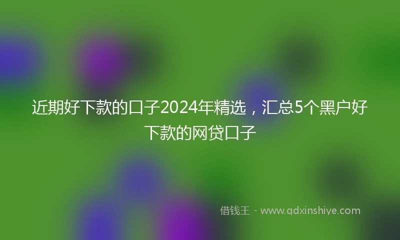 近期好下款的口子2024年精选，汇总5个黑户好下款的网贷口子