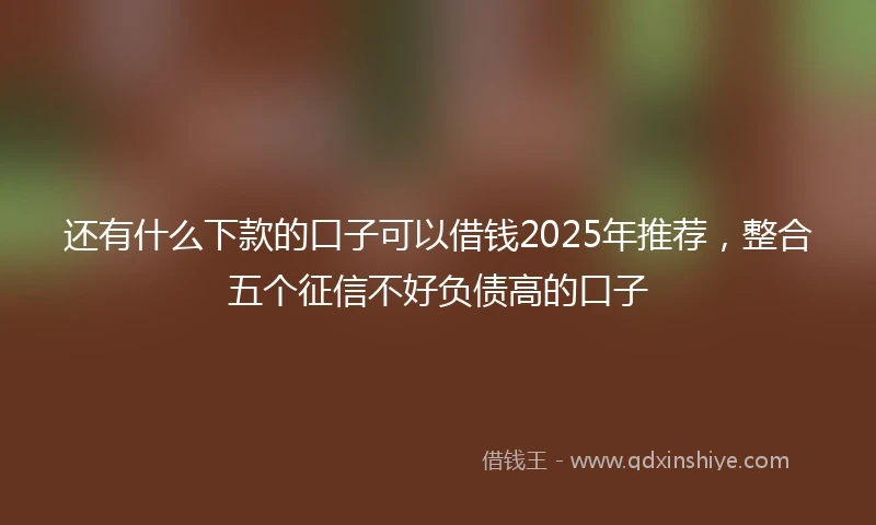 还有什么下款的口子可以借钱2025年推荐，整合五个征信不好负债高的口子