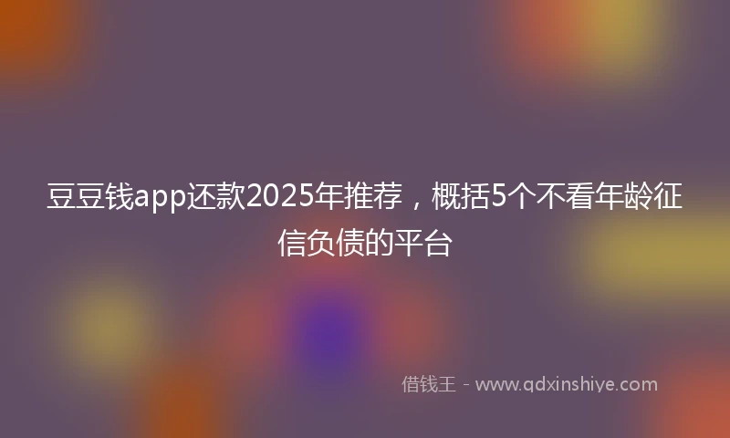 豆豆钱app还款2025年推荐，概括5个不看年龄征信负债的平台