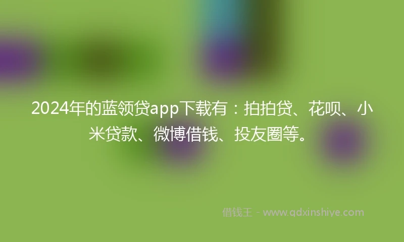 2024年的蓝领贷app下载有：拍拍贷、花呗、小米贷款、微博借钱、投友圈等。
