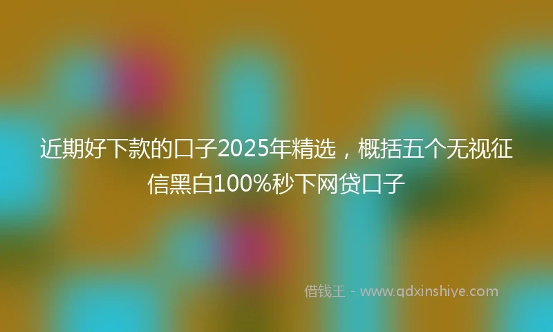 近期好下款的口子2025年精选，概括五个无视征信黑白100%秒下网贷口子