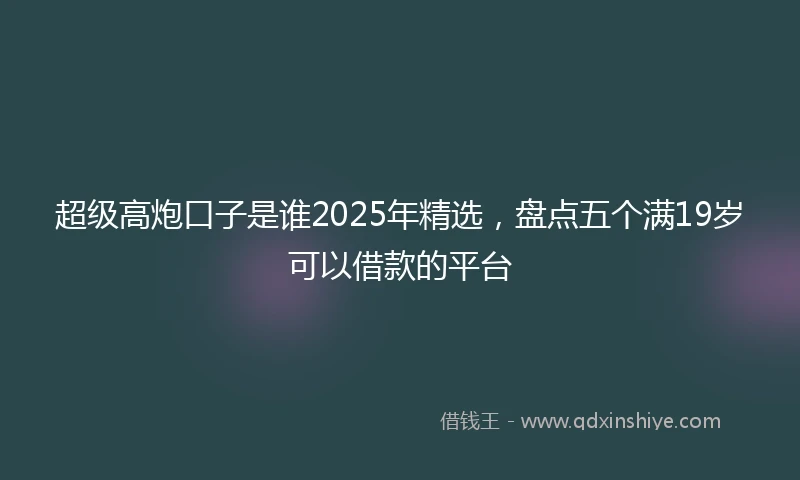 超级高炮口子是谁2025年精选，盘点五个满19岁可以借款的平台
