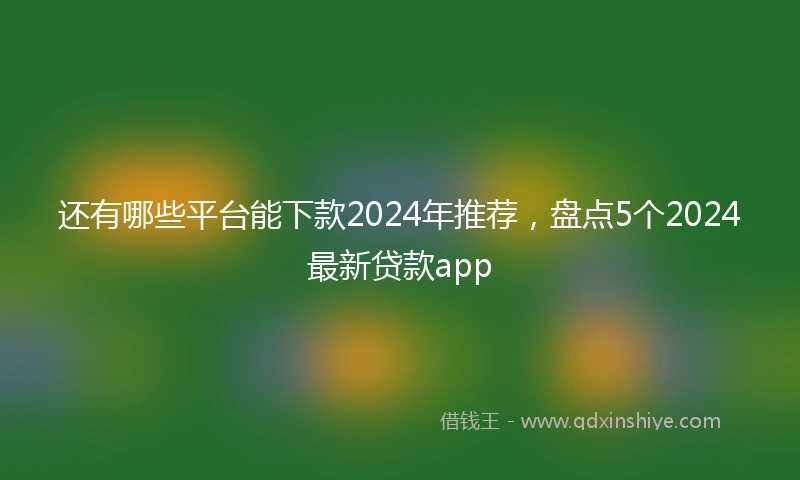 还有哪些平台能下款2024年推荐，盘点5个2024最新贷款app